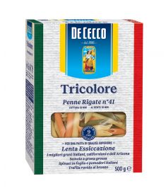 Penne Rigate N°41 Tricolore 500g DE CECCO