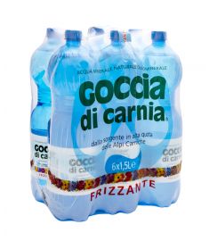 Natürliches Mineralwasser m/Kohlensäure 6x1,5L PET  GOCCIA DI CARNIA