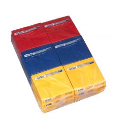 Servietten 2-lagig 33x33cm 18x50Stk gelb/blau/rot  ASTOR