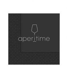 Servietten "Aperitime" 2-Lagig 25x25cm 50Stk Schwarz OKAY