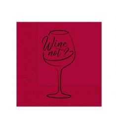 Servietten "Wine Not" 2-Lagig 25x25cm 50Stk Merlot OKAY