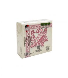 Servietten weiß m/rosa Ornamenten 40x40cm Rosa 24x50Blatt PIERRO
